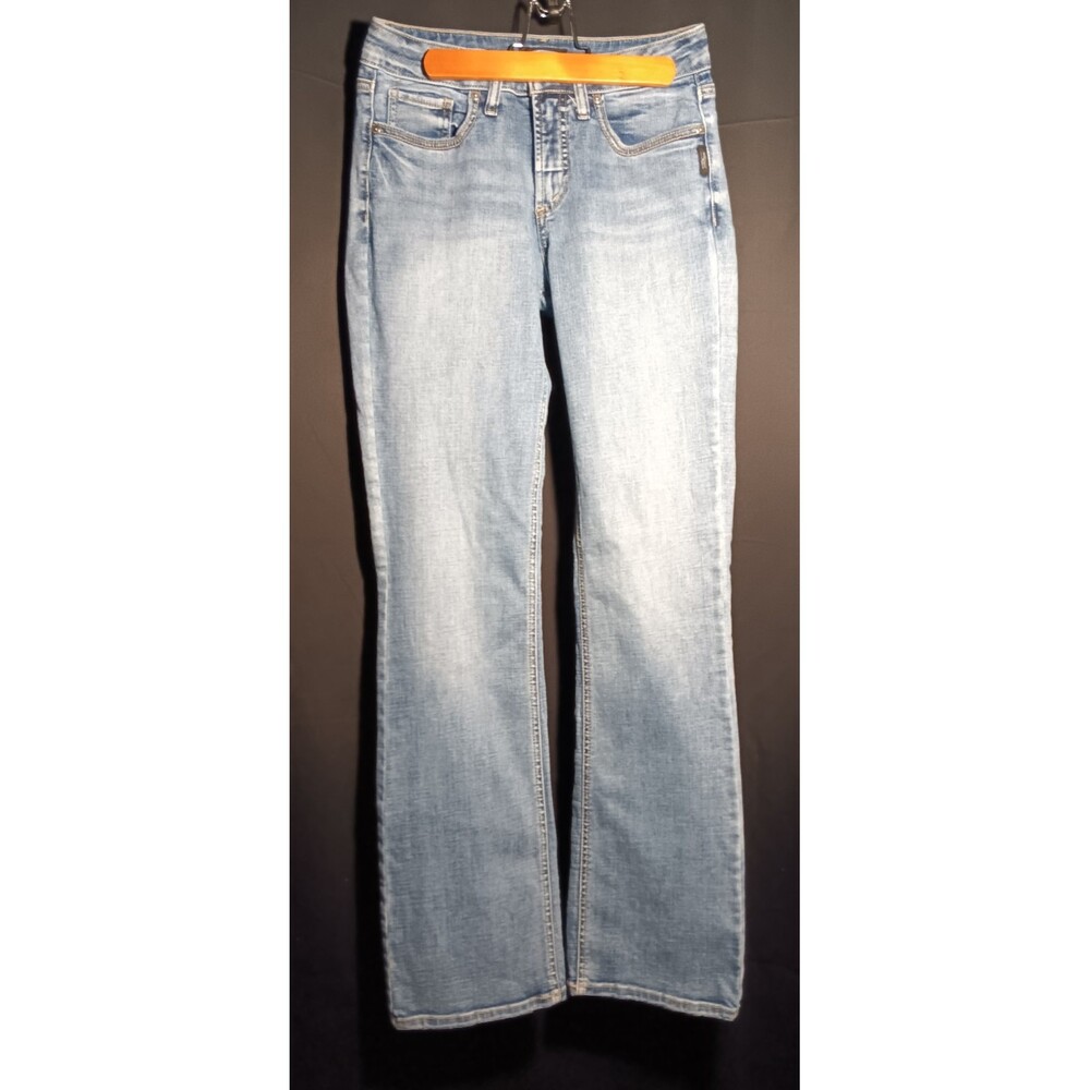 Silver Jeans Suki Slim Bootcut Jeans  27/33 Blue Light Wash Denim 5 Pockets Zip